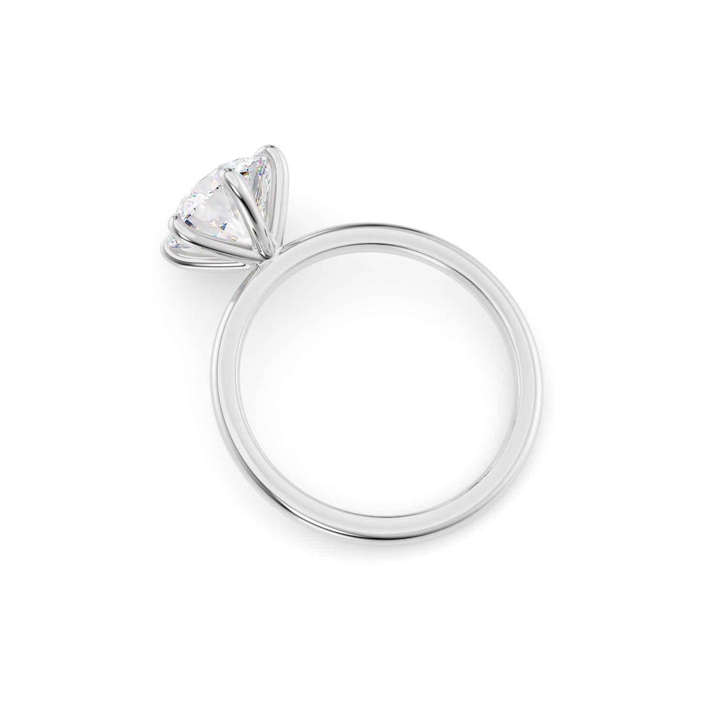 Aria-1.50 Carats Round Moissanite Solitaire Engagement Ring