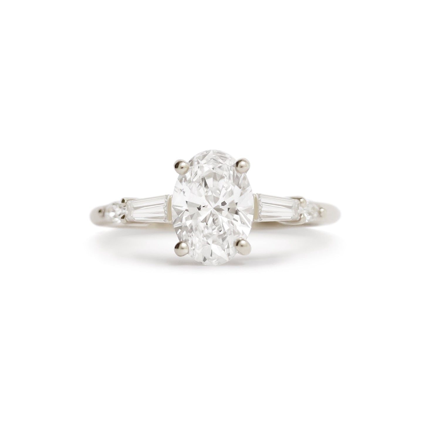 1.0 CT Oval Shape CVD Diamond Pave Setting Engagement Ring