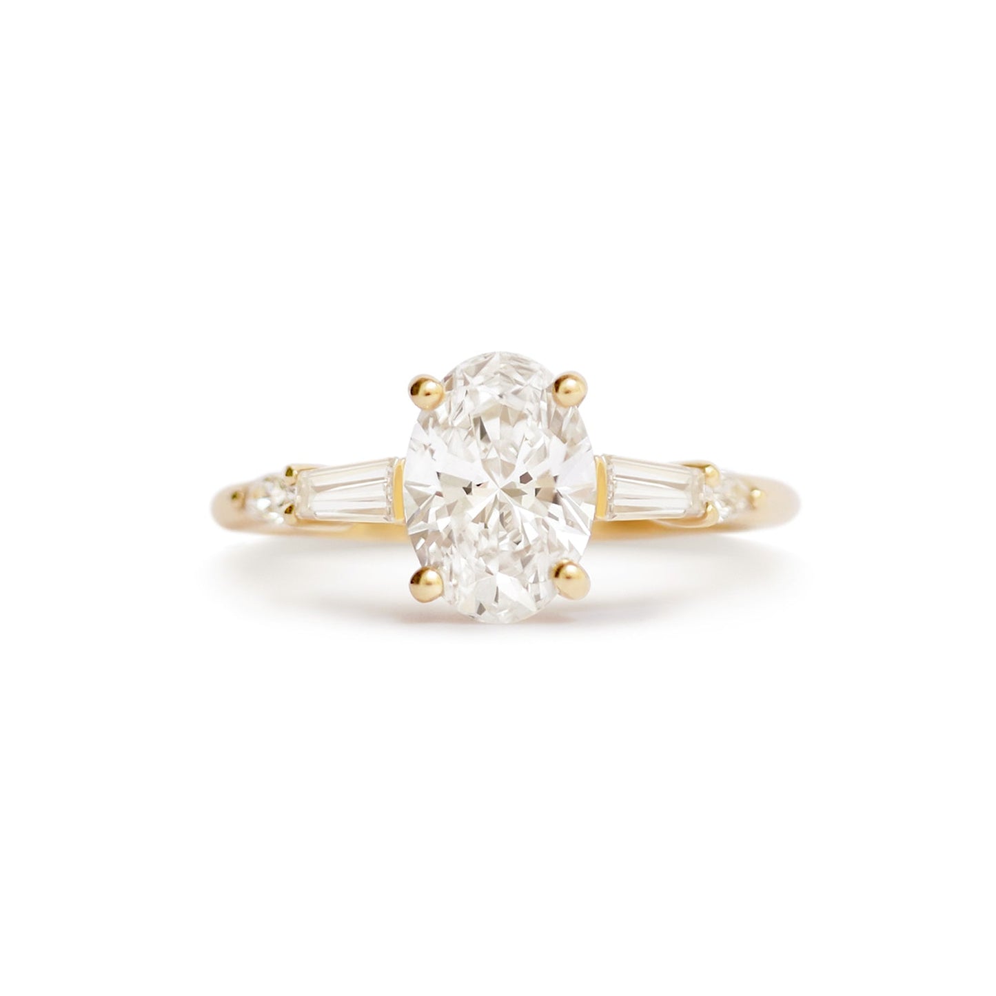 1.0 CT Oval Shape CVD Diamond Pave Setting Engagement Ring