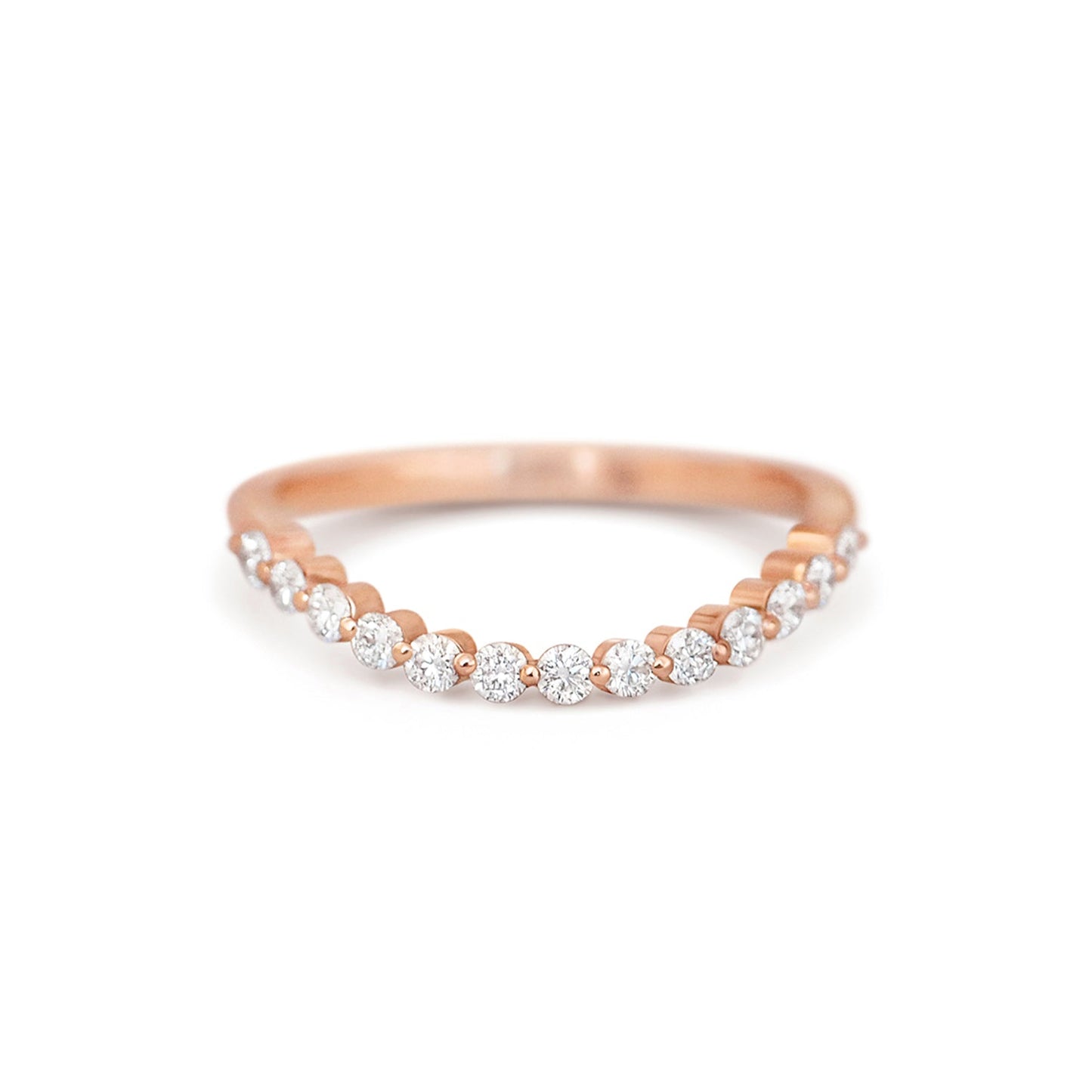 0.28 TCW Round Lab Grown Curved setting Wedding Band