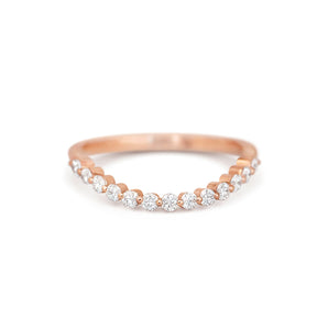 0.28 TCW Round Lab Grown Curved setting Wedding Band