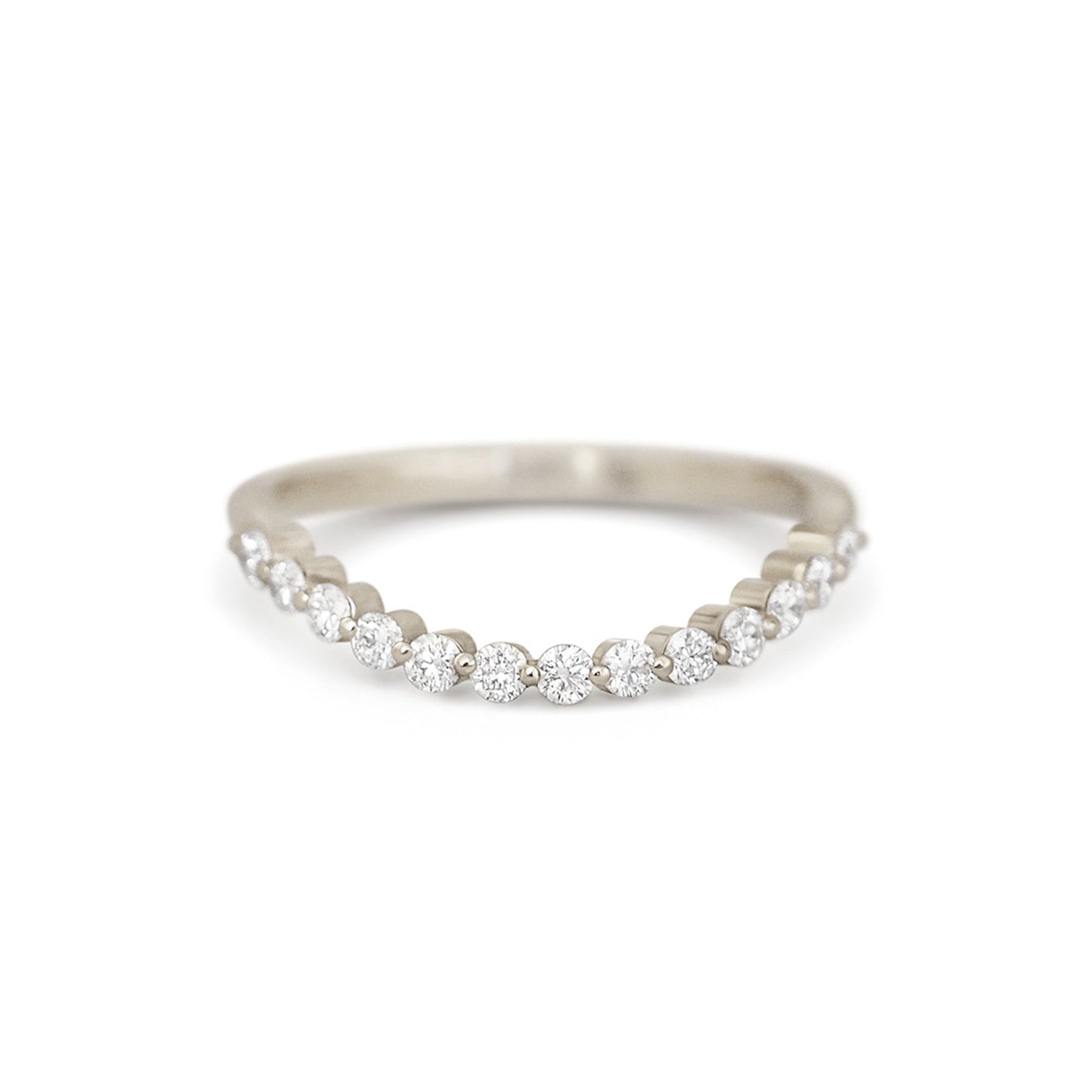 0.28 TCW Round Lab Grown Curved setting Wedding Band