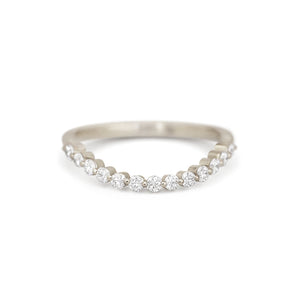 0.28 TCW Round Lab Grown Curved setting Wedding Band