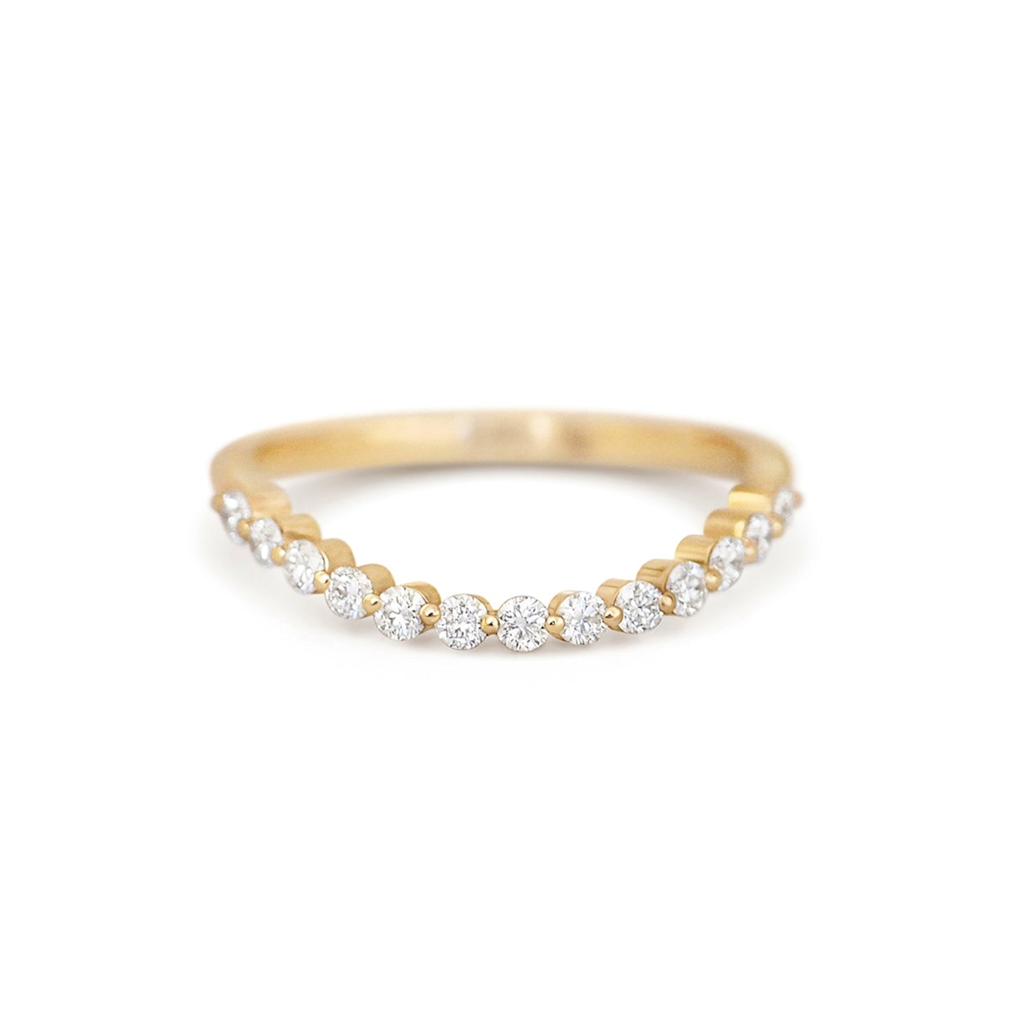 0.28 TCW Round Lab Grown Curved setting Wedding Band