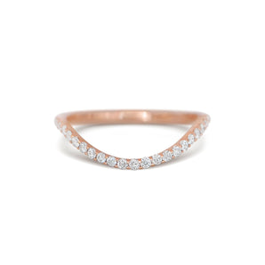 0.19 TCW Round Lab Grown Curved band setting Wedding Band