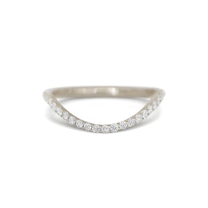 0.19 TCW Round Lab Grown Curved band setting Wedding Band