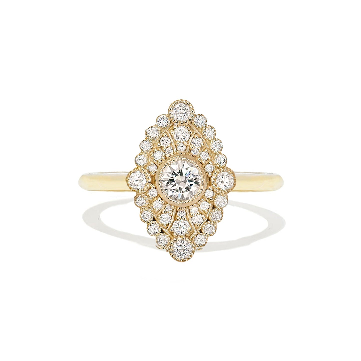 0.40 CT Round Shape CVD Diamond Halo Setting Engagement Ring