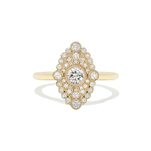 0.40 CT Round Shape CVD Diamond Halo Setting Engagement Ring