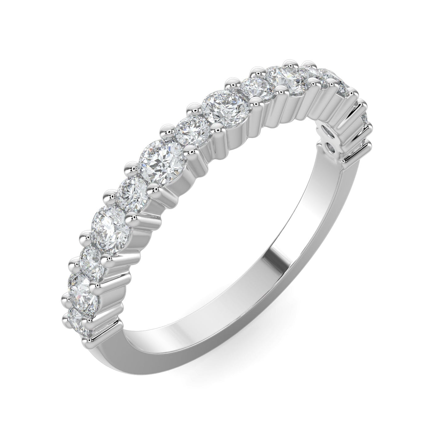 Madelyn-0.35 TCW Round Moissanite Half Eternity Wedding Band