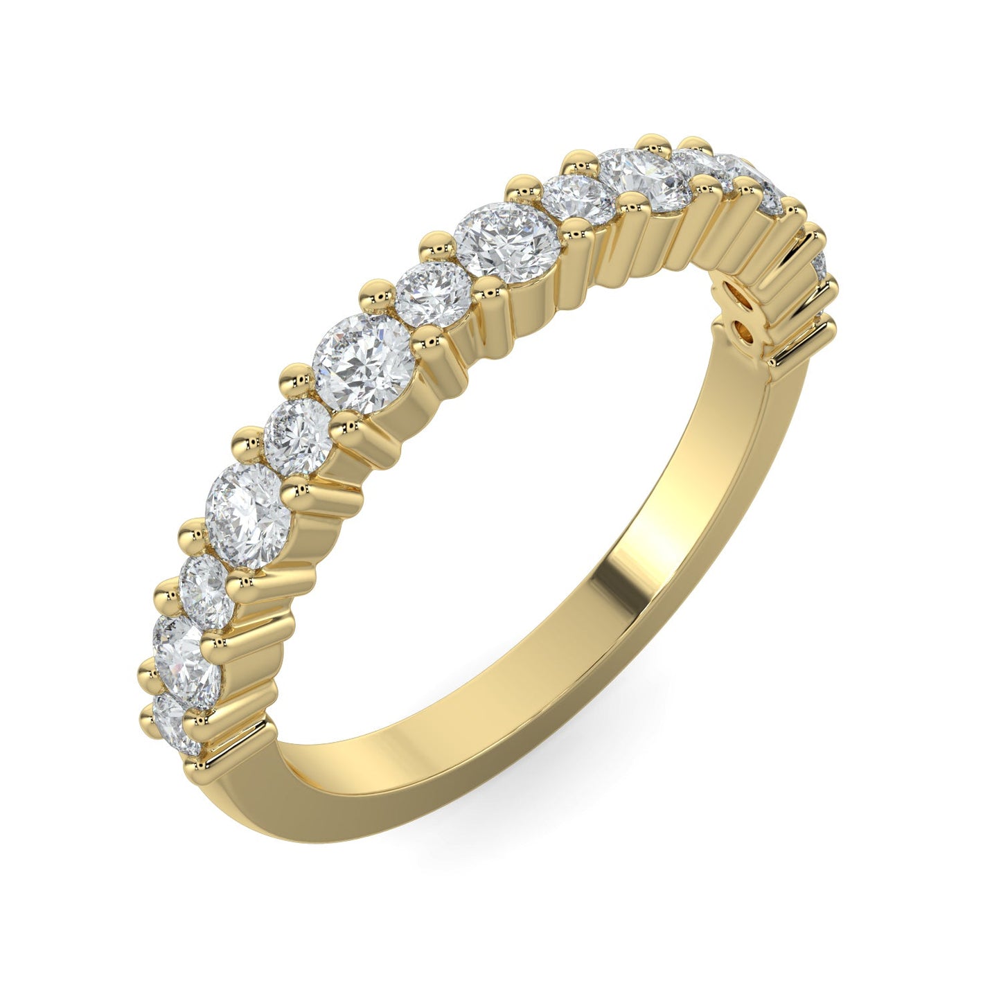 Madelyn-0.35 TCW Round Moissanite Half Eternity Wedding Band