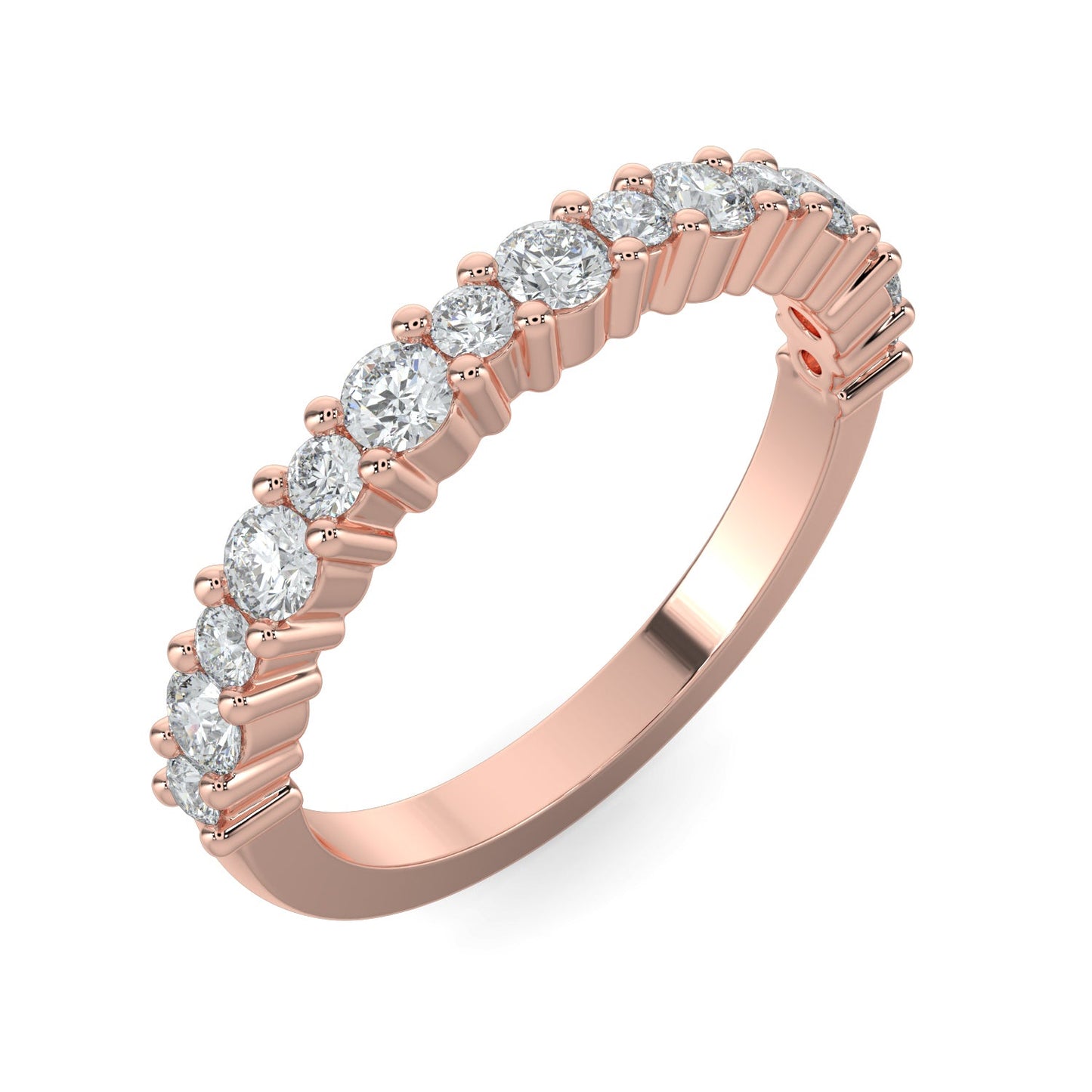 Madelyn-0.35 TCW Round Moissanite Half Eternity Wedding Band