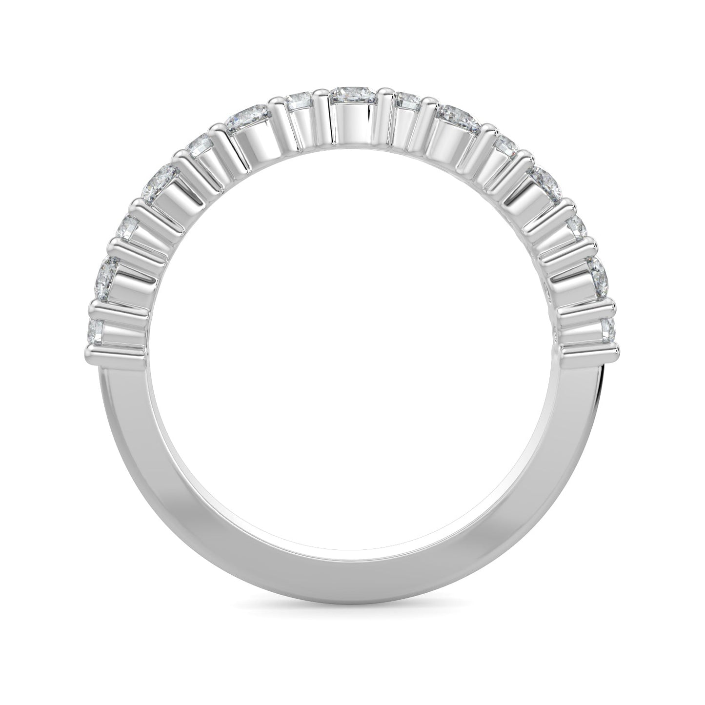 Madelyn-0.35 TCW Round Moissanite Half Eternity Wedding Band