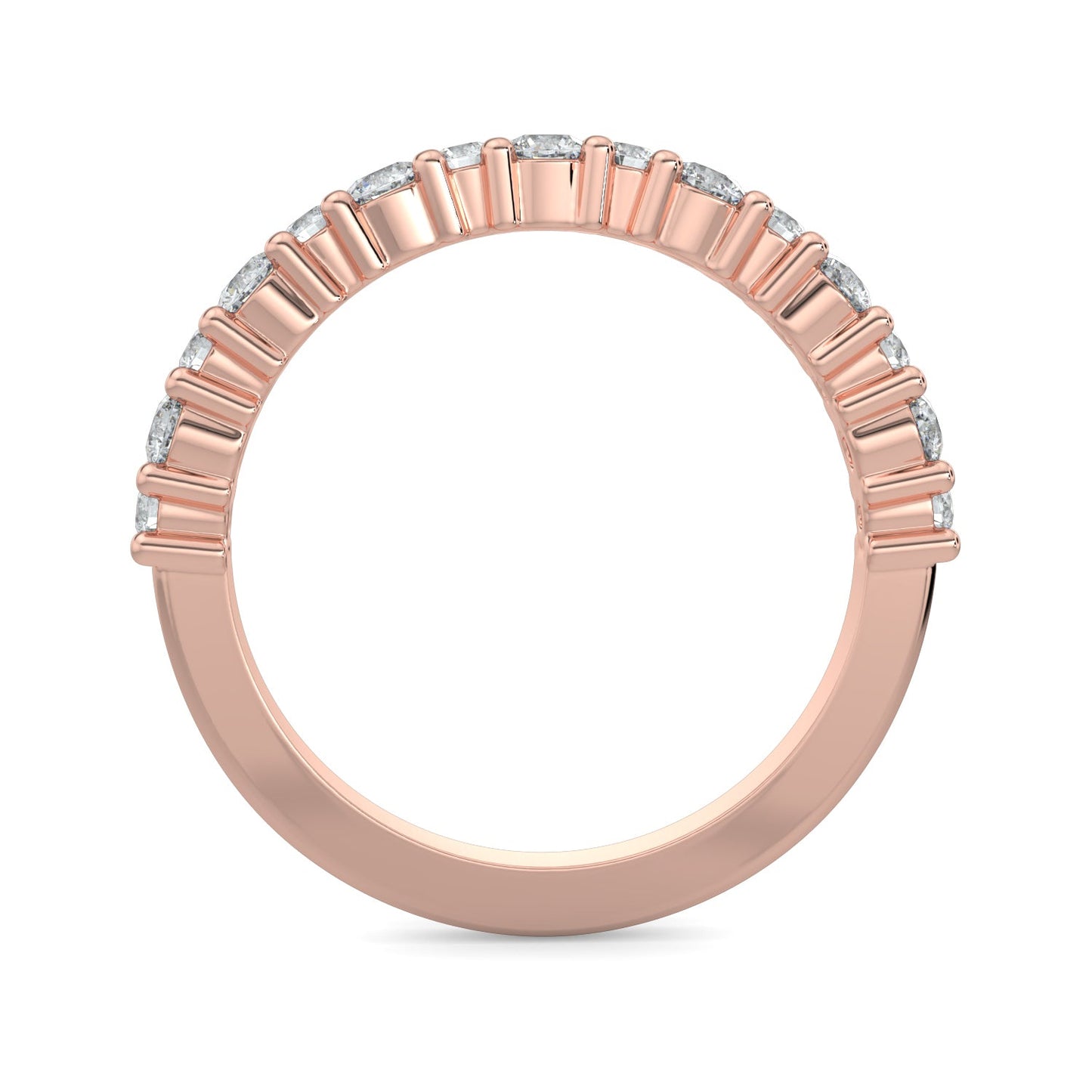 Madelyn-0.35 TCW Round Moissanite Half Eternity Wedding Band