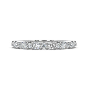 Ruby-0.25 TCW Round Moissanite Half Eternity Wedding Band