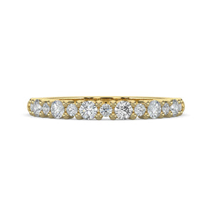 Ruby-0.25 TCW Round Moissanite Half Eternity Wedding Band