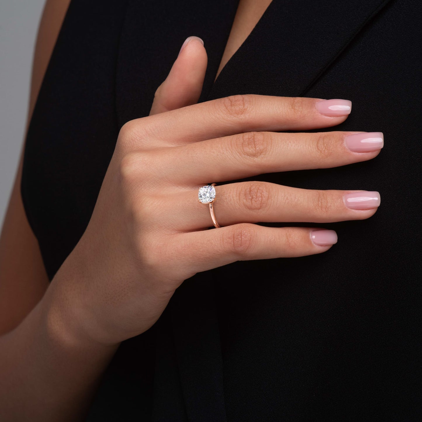 Delilah-1.30 Carats Cushion Moissanite Solitaire Engagement Ring