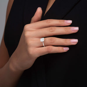 Emery-2.20 Carats Round Moissanite Solitaire Engagement Ring
