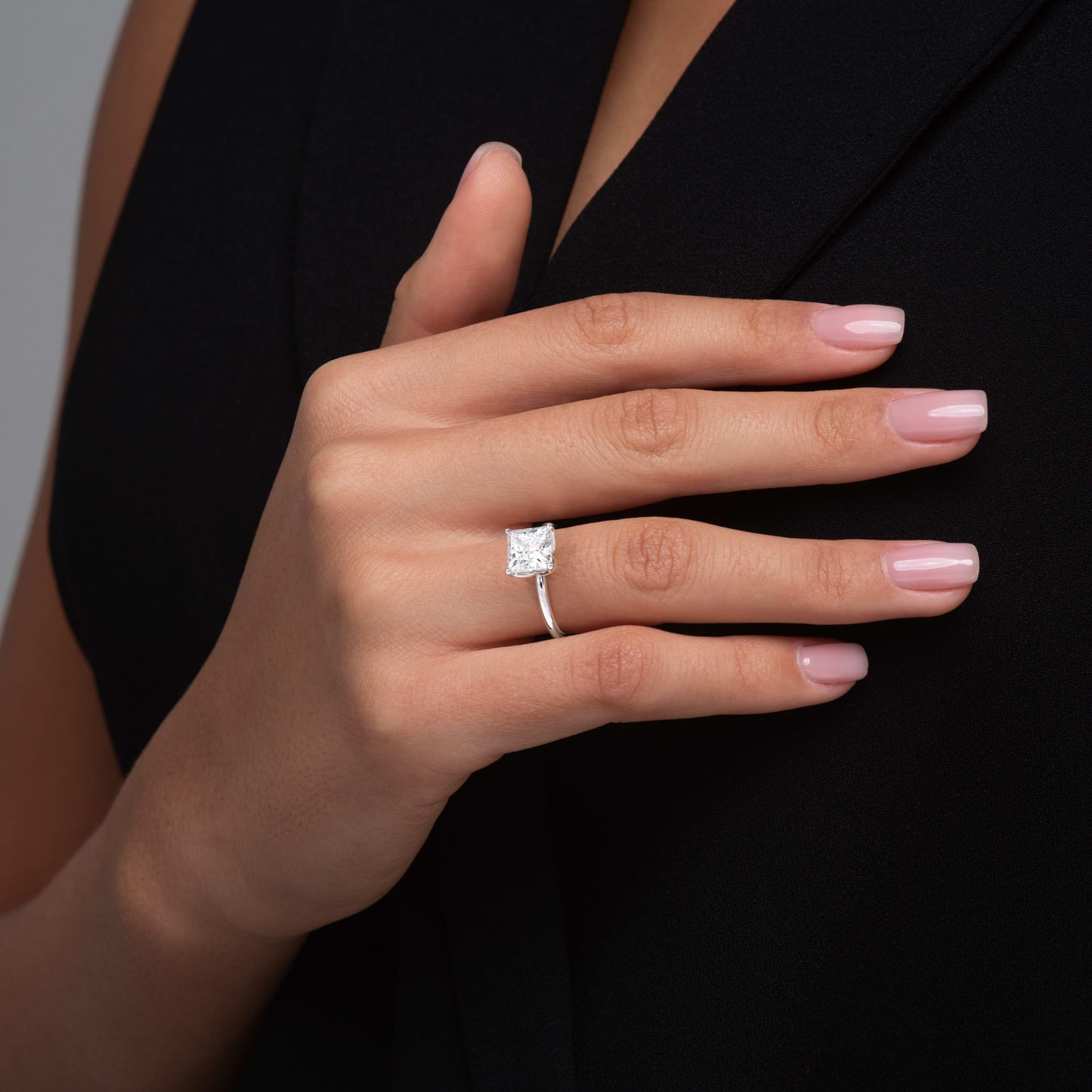Katherine-2.50 Carats Princess Moissanite Solitaire Engagement Ring