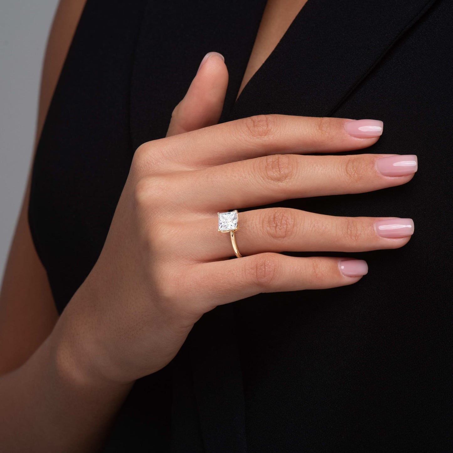 Katherine-2.50 Carats Princess Moissanite Solitaire Engagement Ring