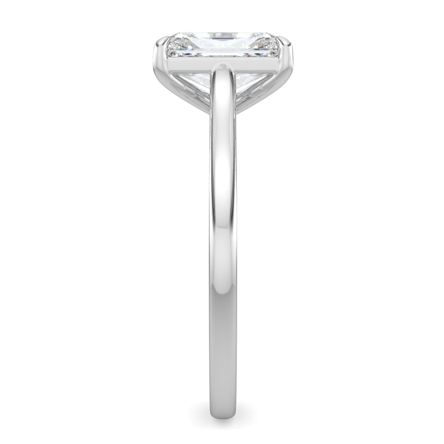 Naomi-1.0 Carats Radiant Moissanite Solitaire Engagement Ring