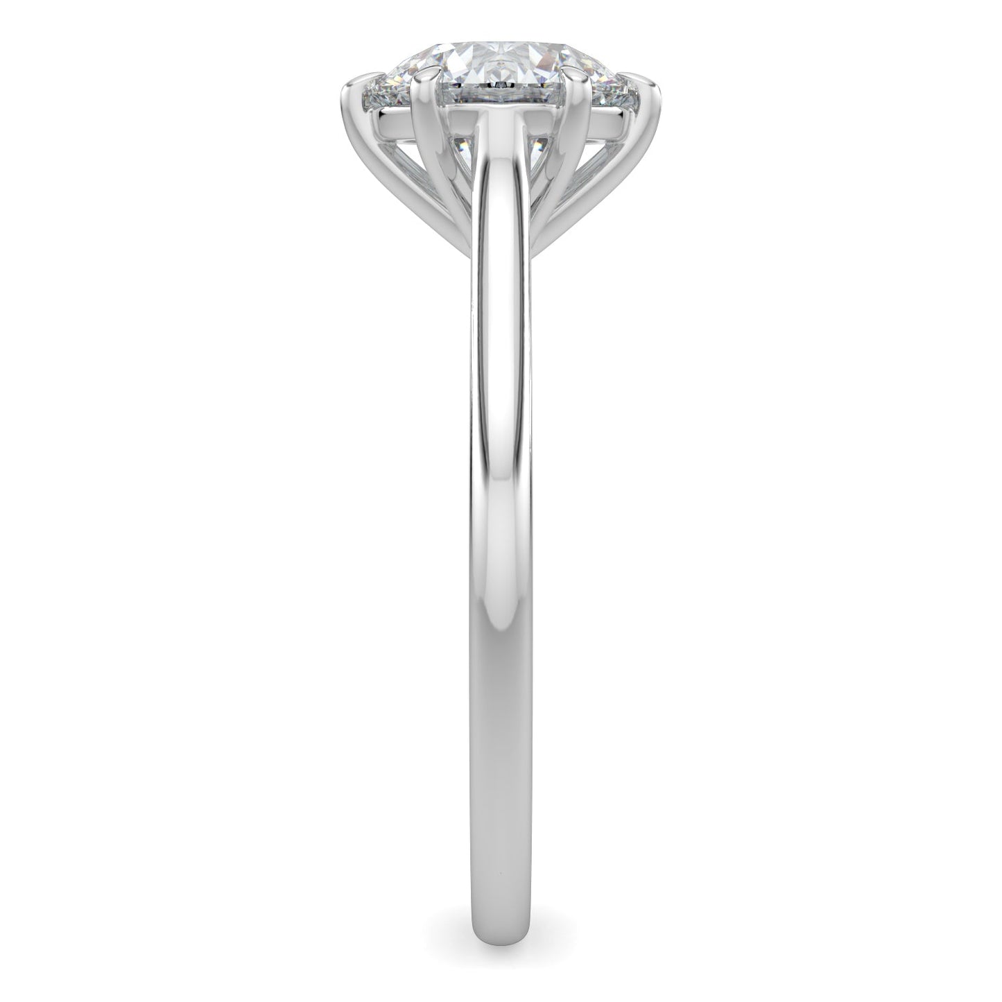Mia-1.0 Carats Round Moissanite Solitaire Engagement Ring