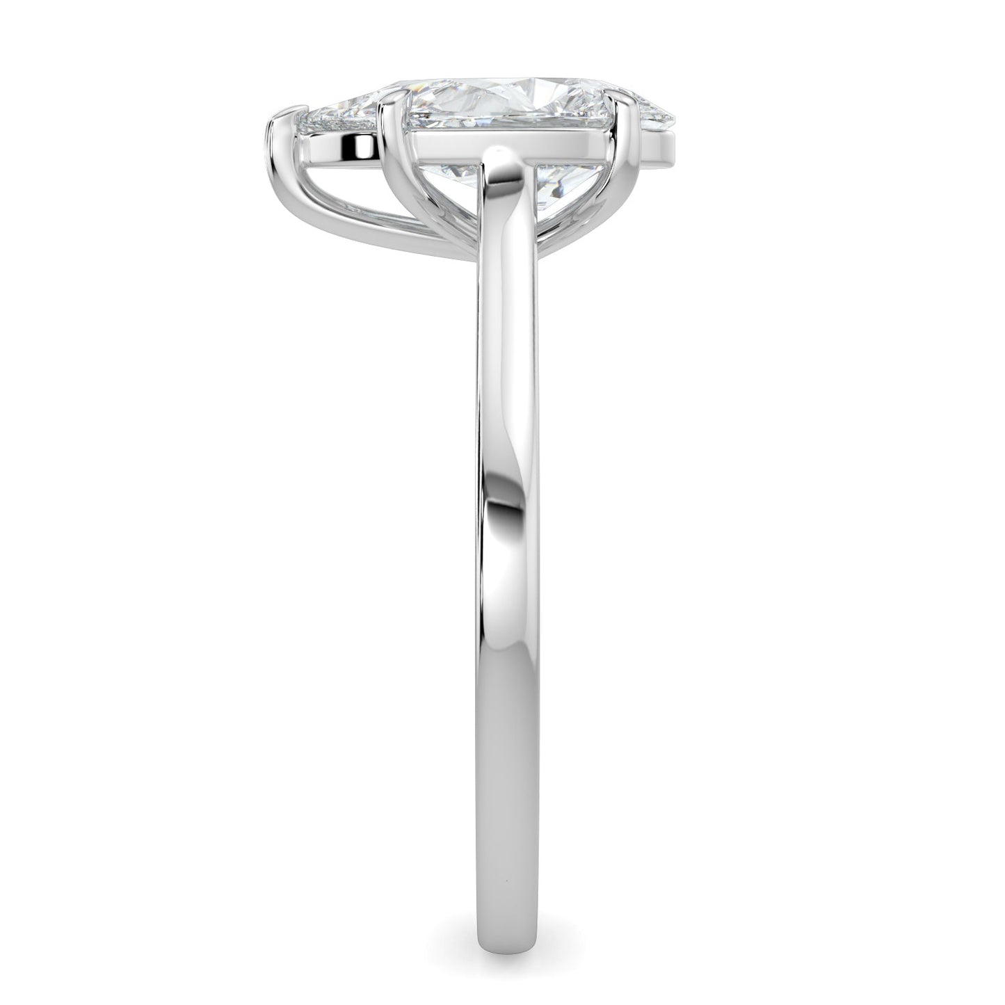 Vanessa-1.0 Carats Pear Moissanite Solitaire Engagement Ring