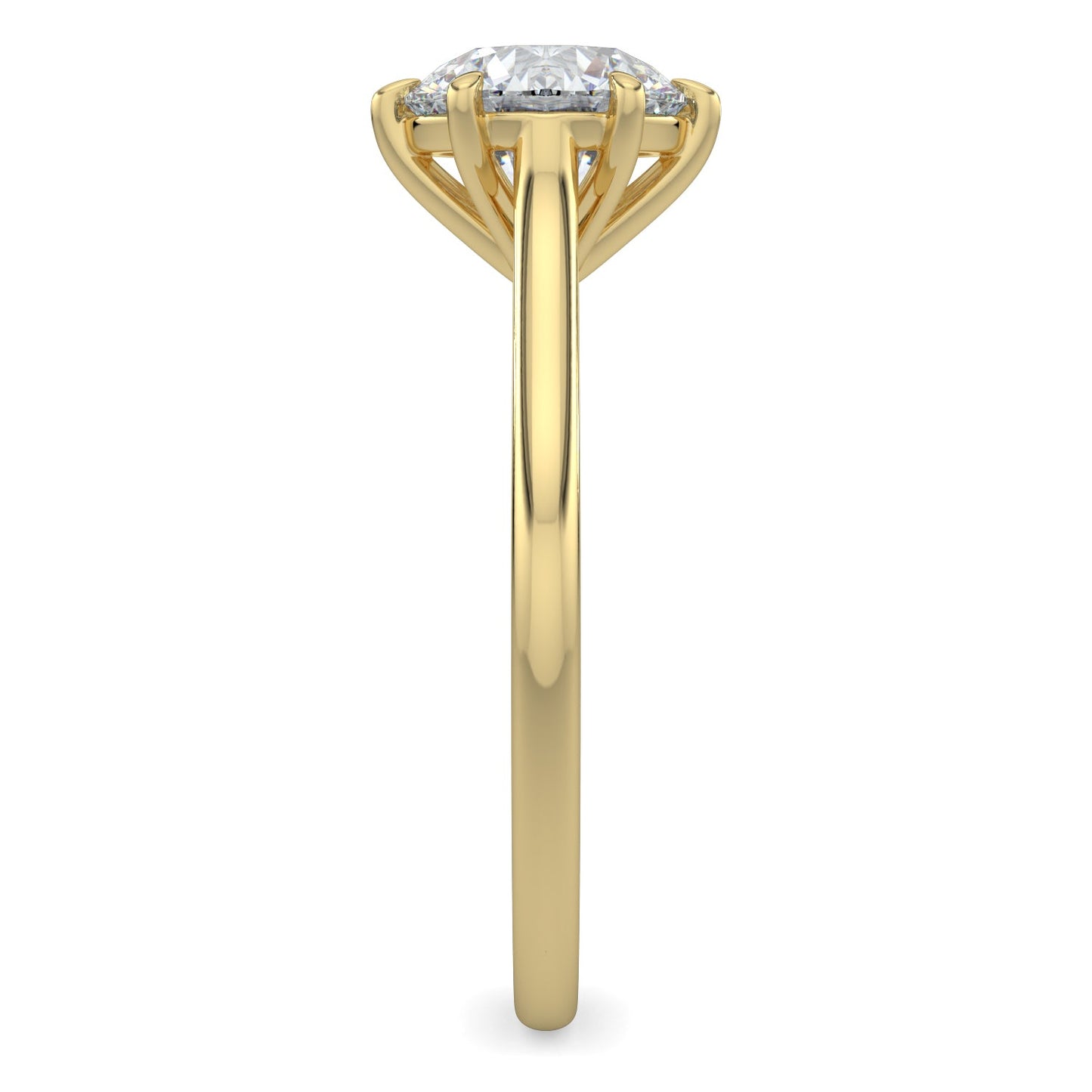 Mia-1.0 Carats Round Moissanite Solitaire Engagement Ring