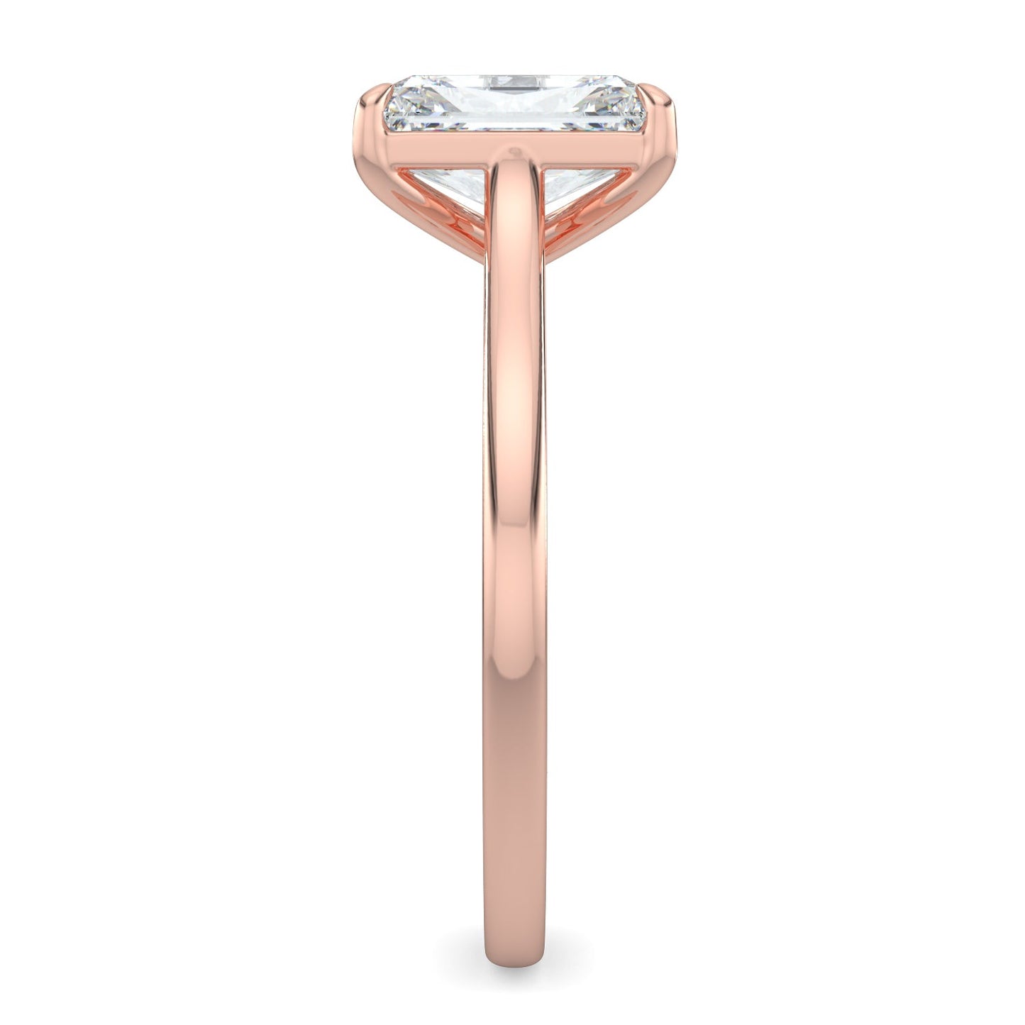 Naomi-1.0 Carats Radiant Moissanite Solitaire Engagement Ring