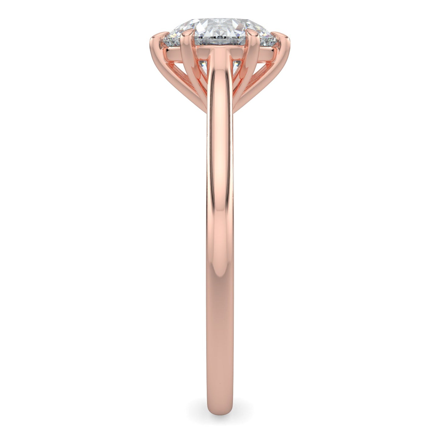 Mia-1.0 Carats Round Moissanite Solitaire Engagement Ring