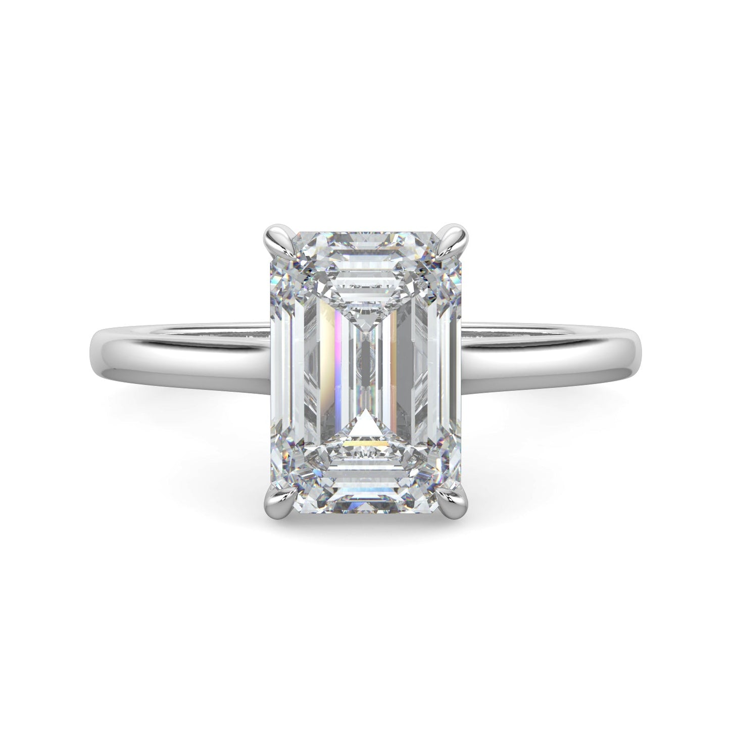 Audrey-1.20 Carats Emerald Moissanite Solitaire Engagement Ring