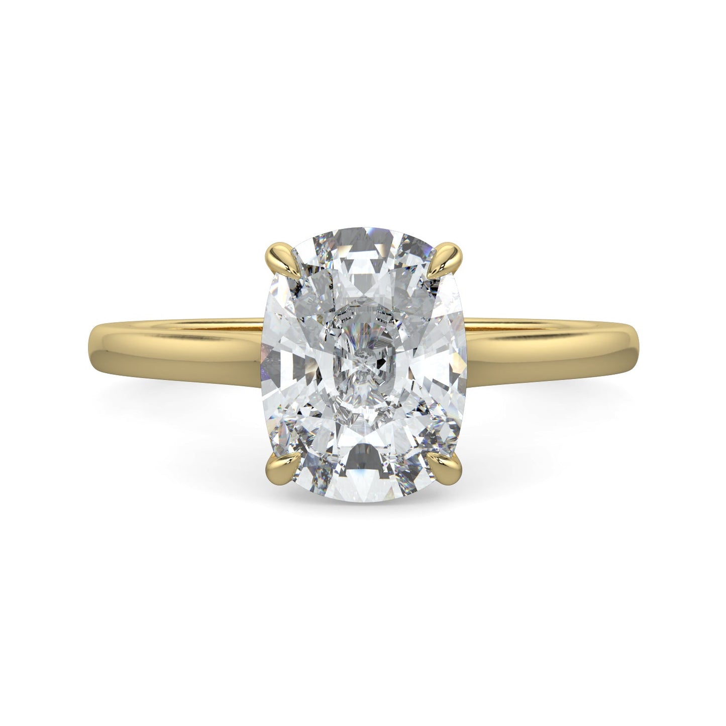 Chloe-1.50 Carats Cushion Moissanite Solitaire Engagement Ring