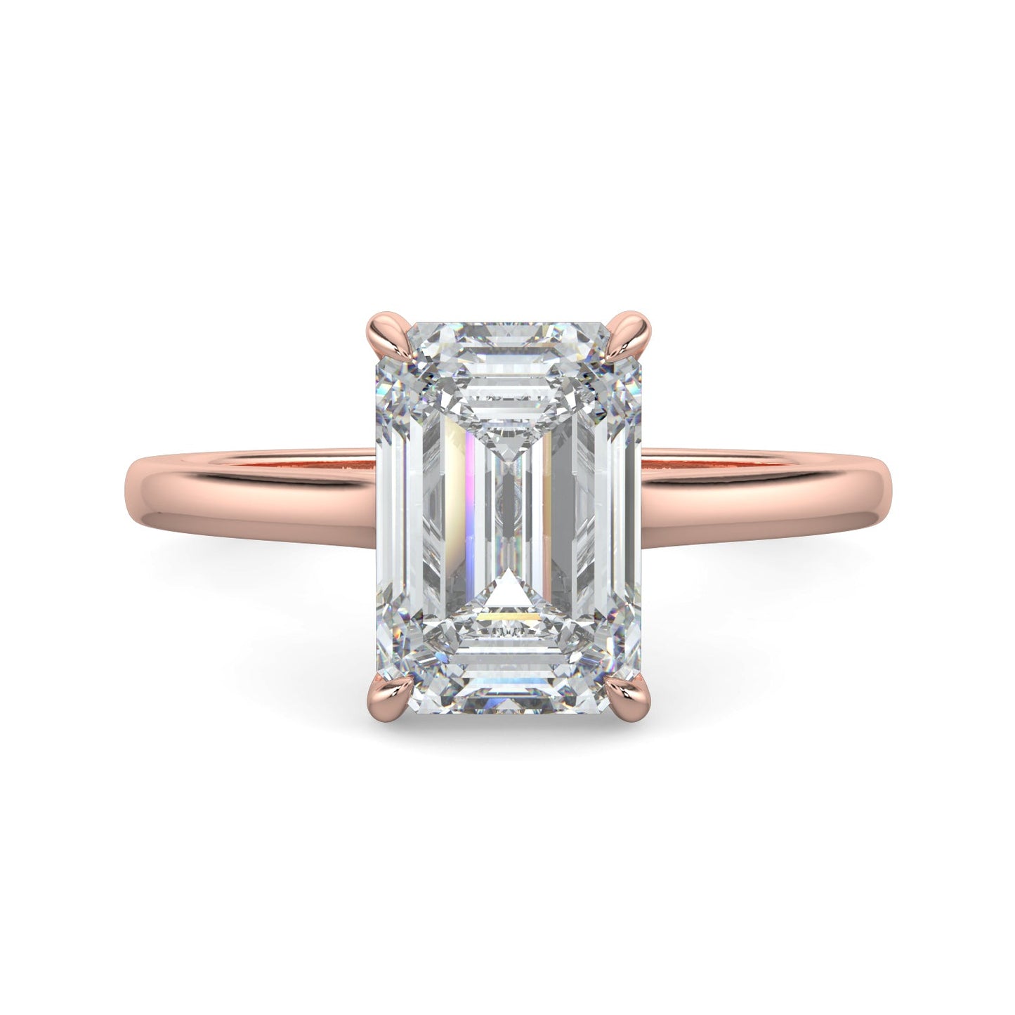 Audrey-1.20 Carats Emerald Moissanite Solitaire Engagement Ring