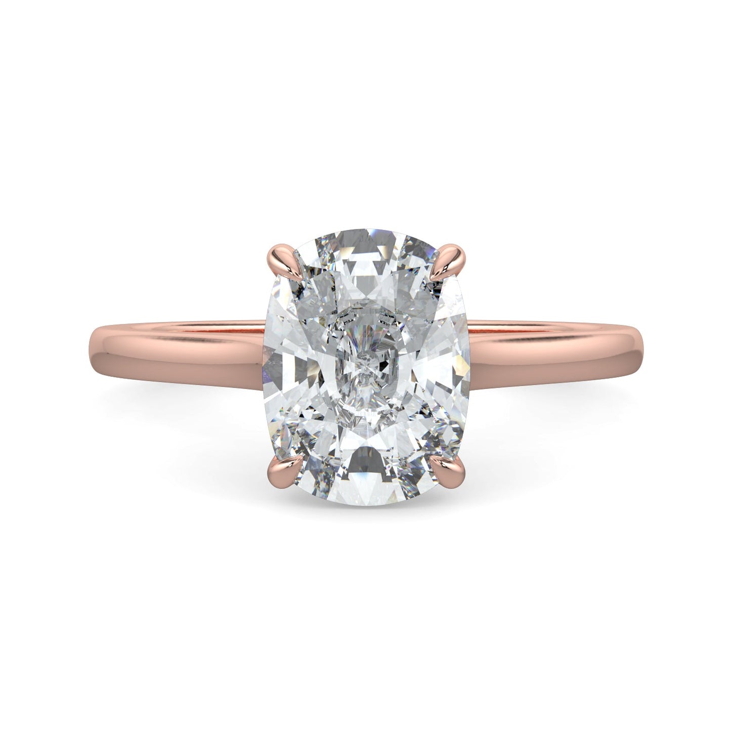 Chloe-1.50 Carats Cushion Moissanite Solitaire Engagement Ring