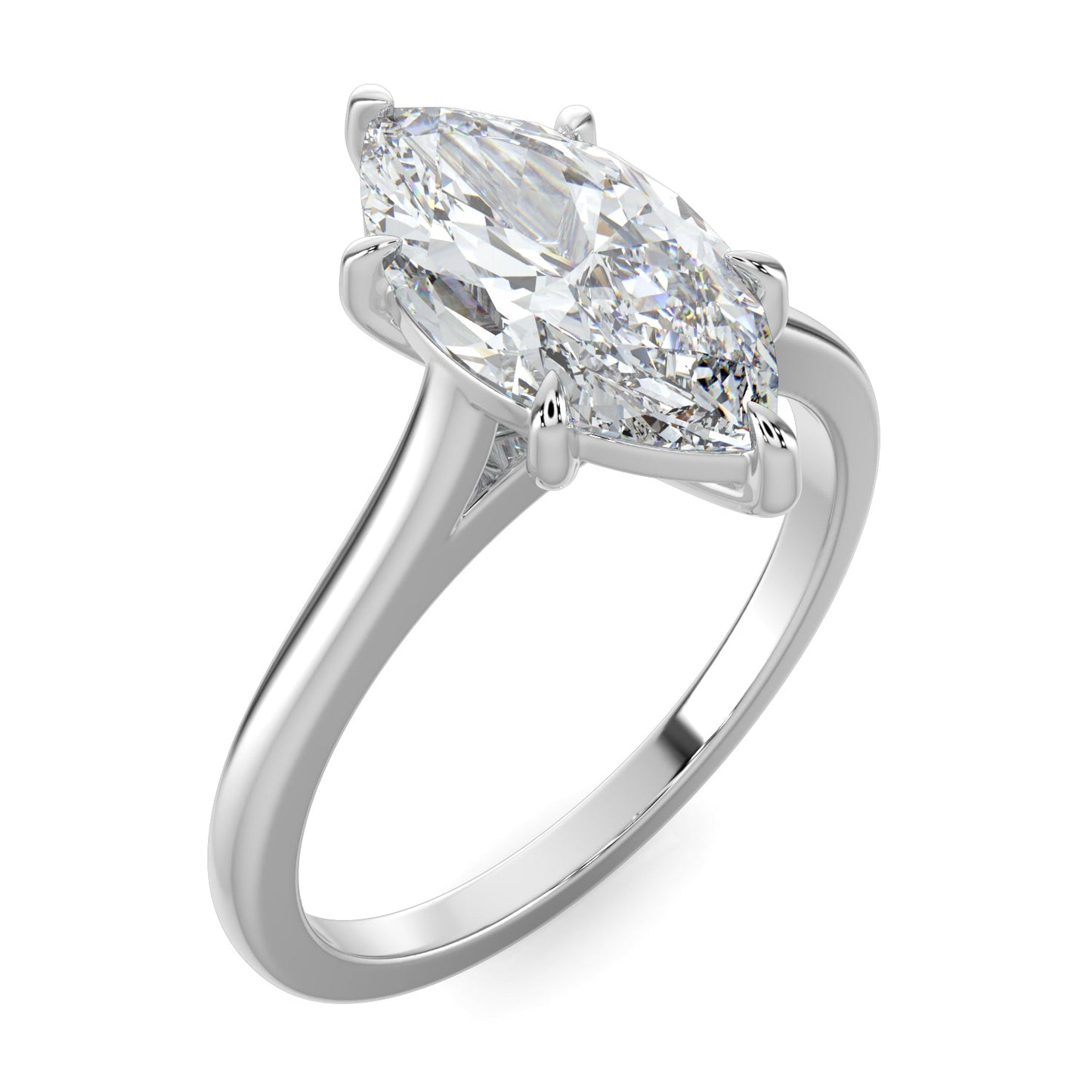 Rebecca-1.50 Carats Marquise Moissanite Solitaire Engagement Ring