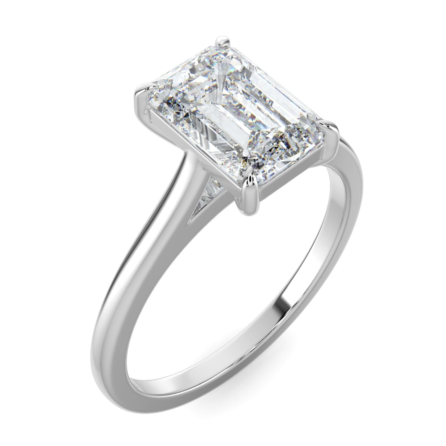 Audrey-1.20 Carats Emerald Moissanite Solitaire Engagement Ring