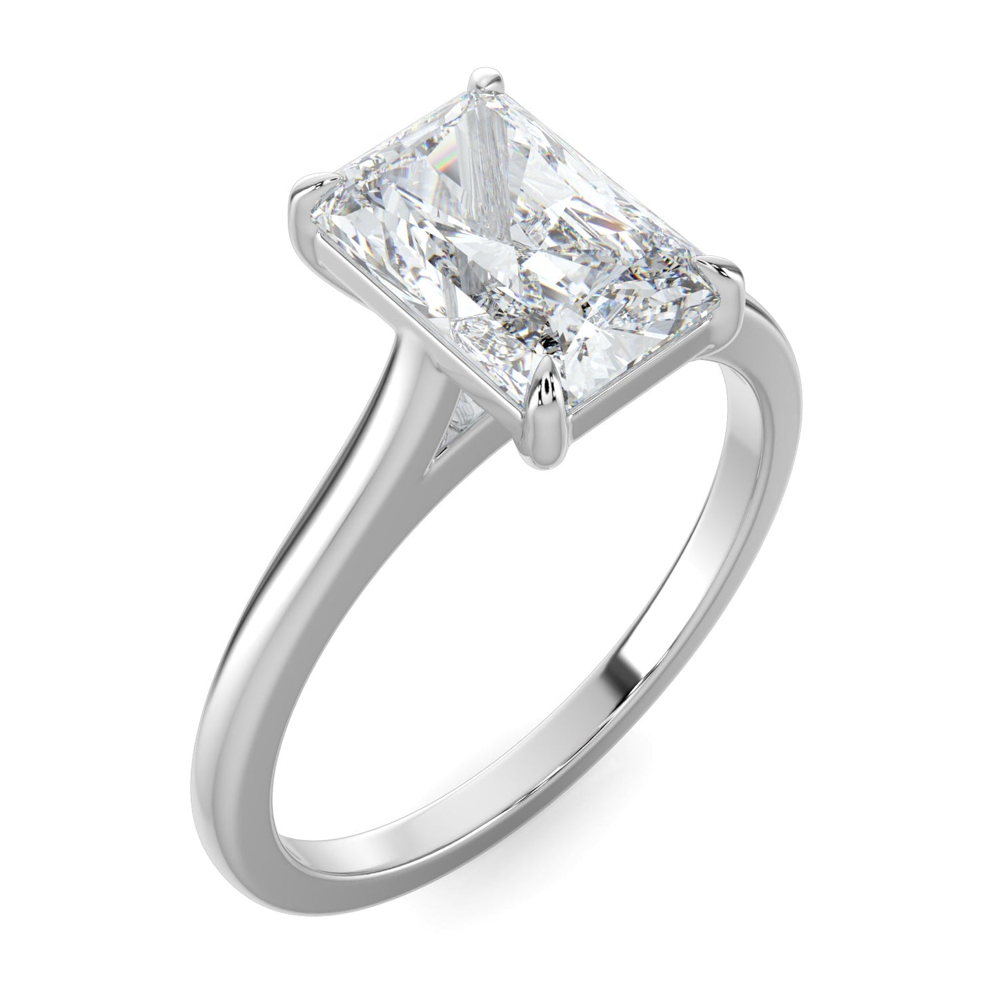 Naomi-1.0 Carats Radiant Moissanite Solitaire Engagement Ring