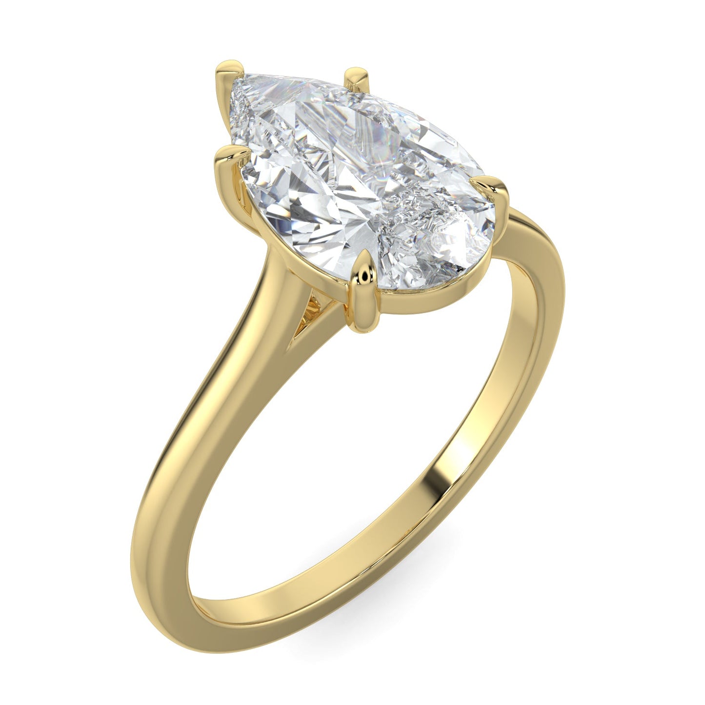 Vanessa-1.0 Carats Pear Moissanite Solitaire Engagement Ring
