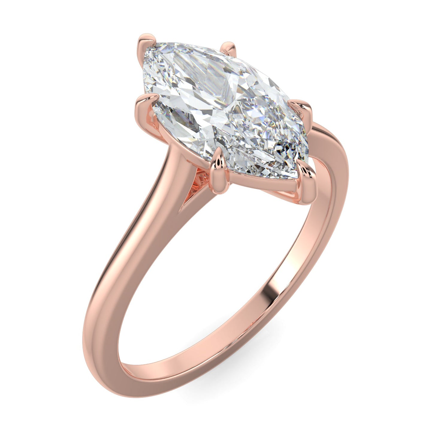 Rebecca-1.50 Carats Marquise Moissanite Solitaire Engagement Ring