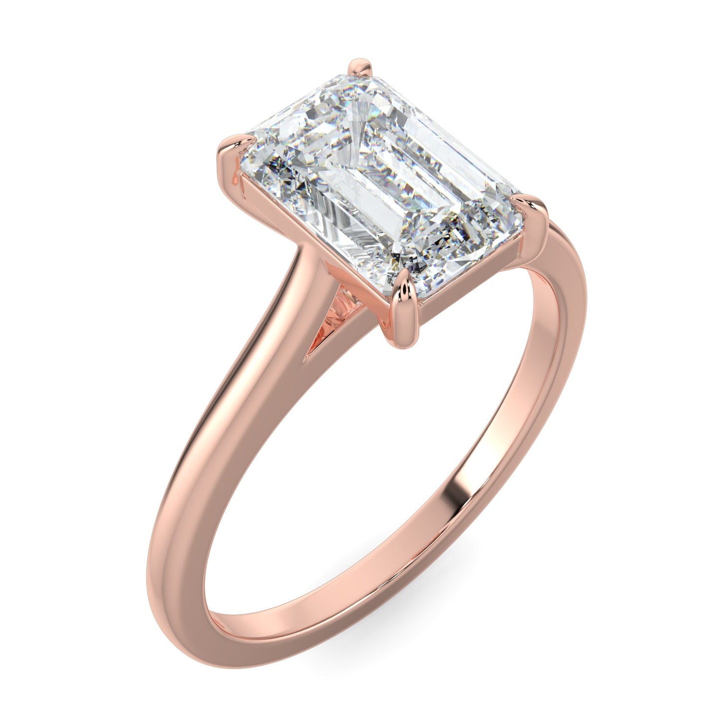 Audrey-1.20 Carats Emerald Moissanite Solitaire Engagement Ring