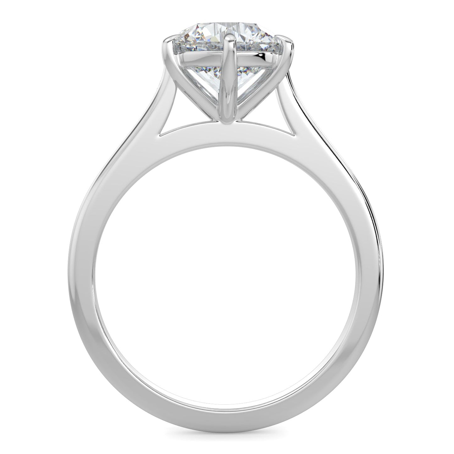 Mia-1.0 Carats Round Moissanite Solitaire Engagement Ring