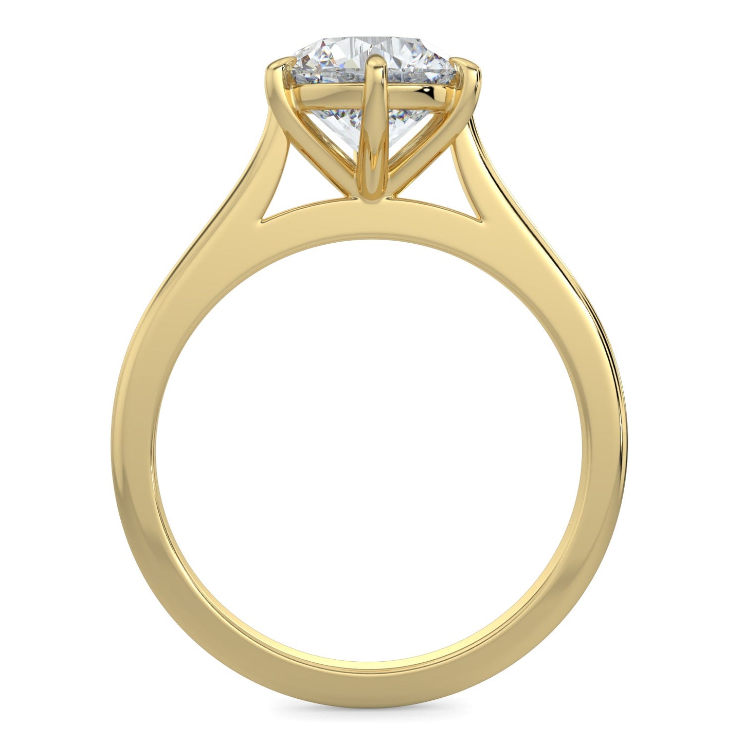 Mia-1.0 Carats Round Moissanite Solitaire Engagement Ring