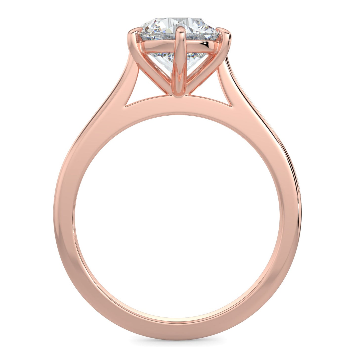 Mia-1.0 Carats Round Moissanite Solitaire Engagement Ring