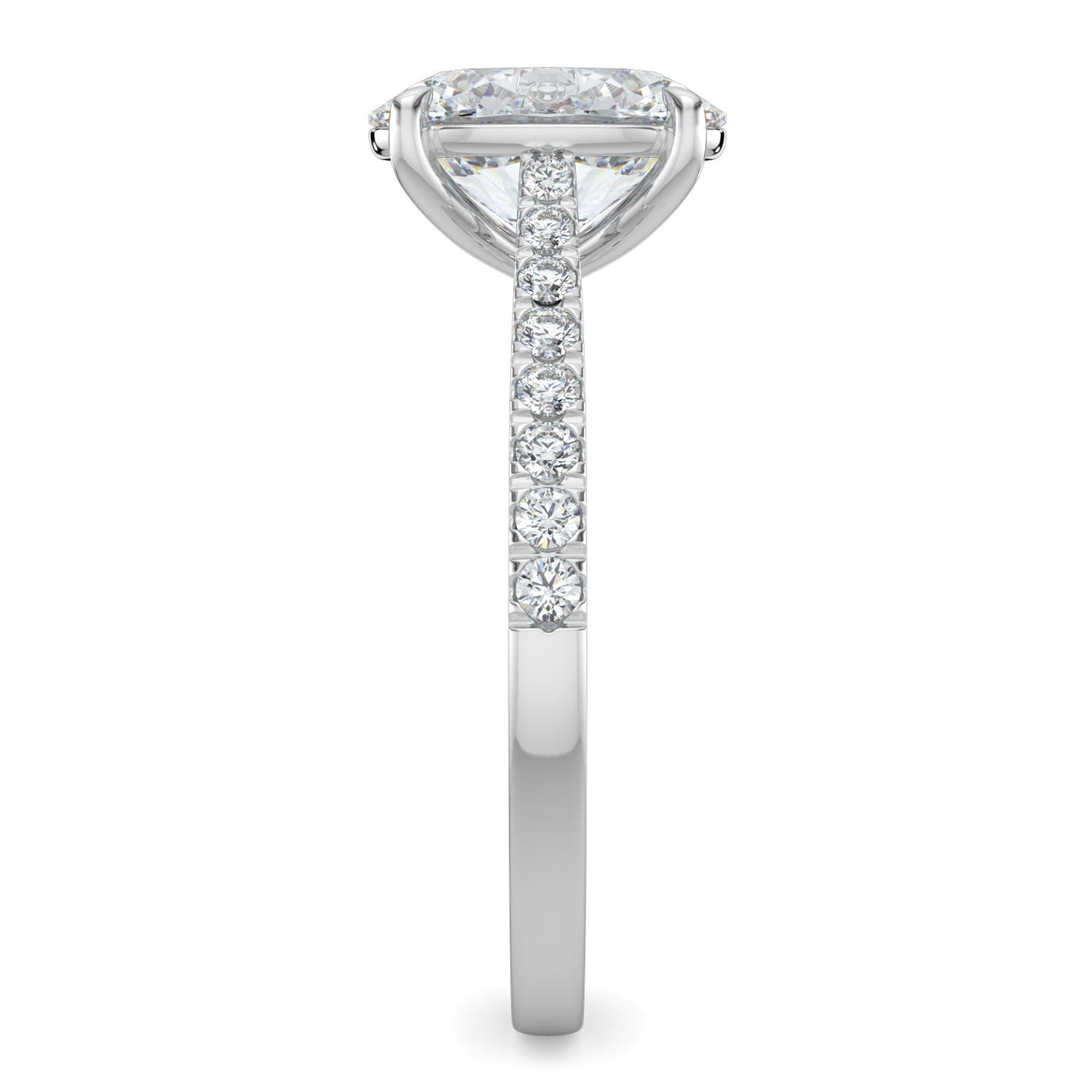 Kaylee-1.70 Carats Oval Moissanite Pave Setting Engagement Ring