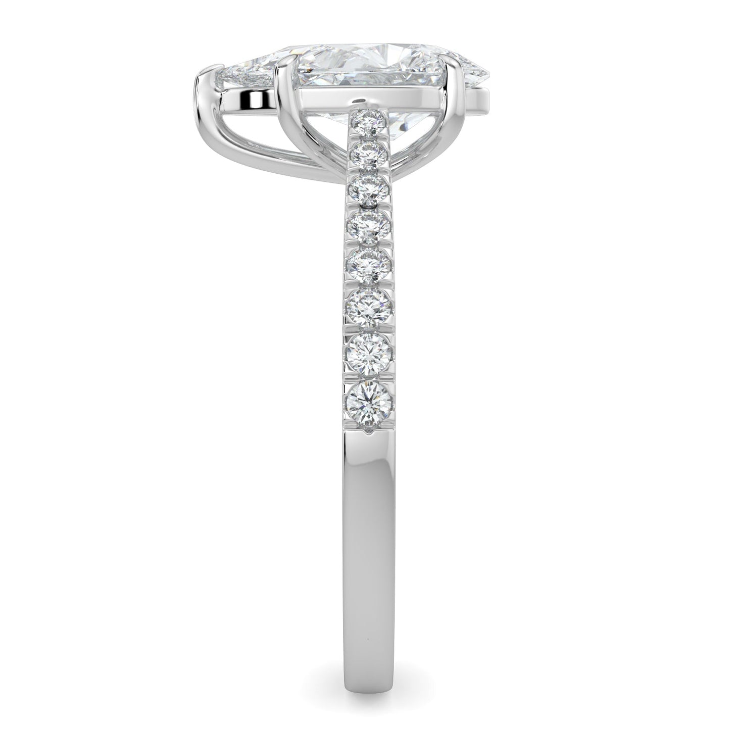 Savannah-1.20 Carats Pear Moissanite Pave Setting Engagement Ring