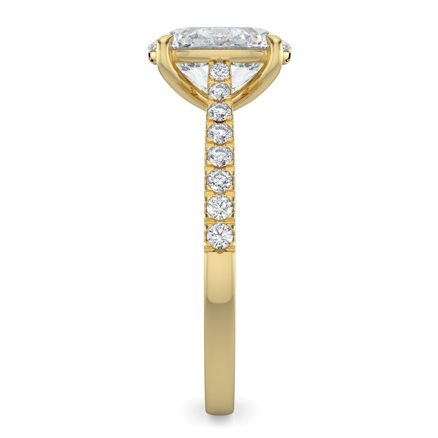 Kaylee-1.70 Carats Oval Moissanite Pave Setting Engagement Ring