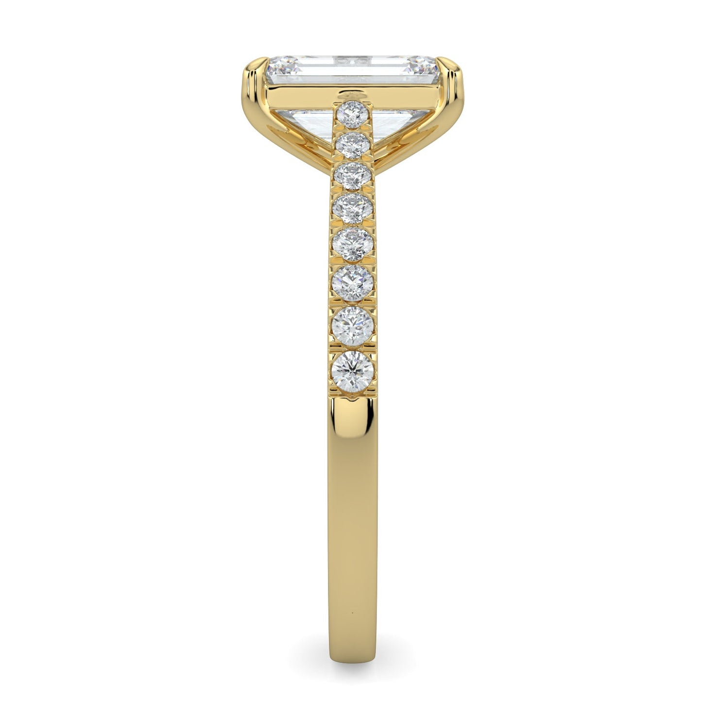 Kennedy-1.30 Carats Emerald Moissanite Pave Setting Engagement Ring
