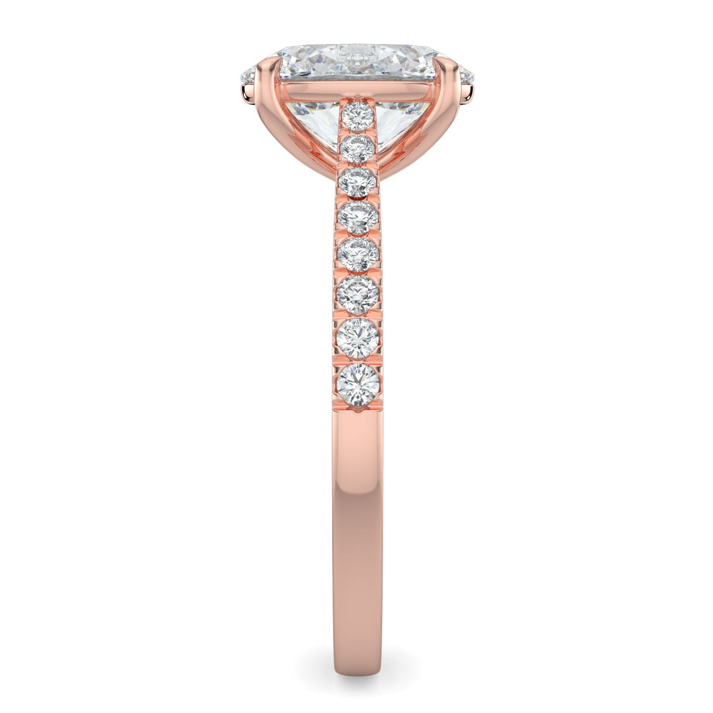 Kaylee-1.70 Carats Oval Moissanite Pave Setting Engagement Ring