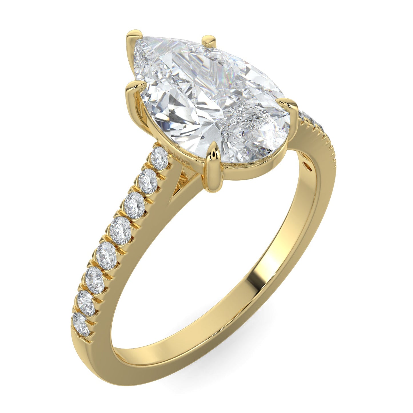 Savannah-1.20 Carats Pear Moissanite Pave Setting Engagement Ring