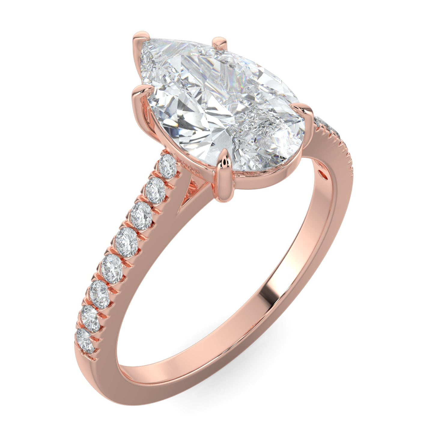 Savannah-1.20 Carats Pear Moissanite Pave Setting Engagement Ring