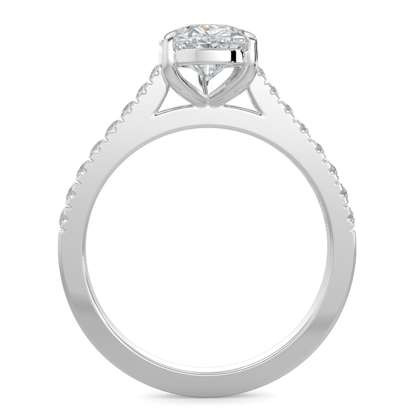 Savannah-1.20 Carats Pear Moissanite Pave Setting Engagement Ring